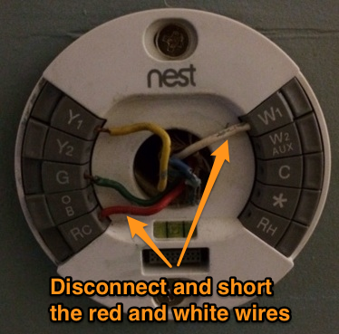 disconnect the red and white