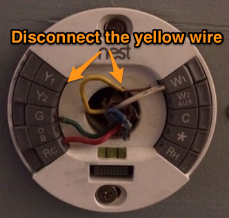 disconnect the yellow wire